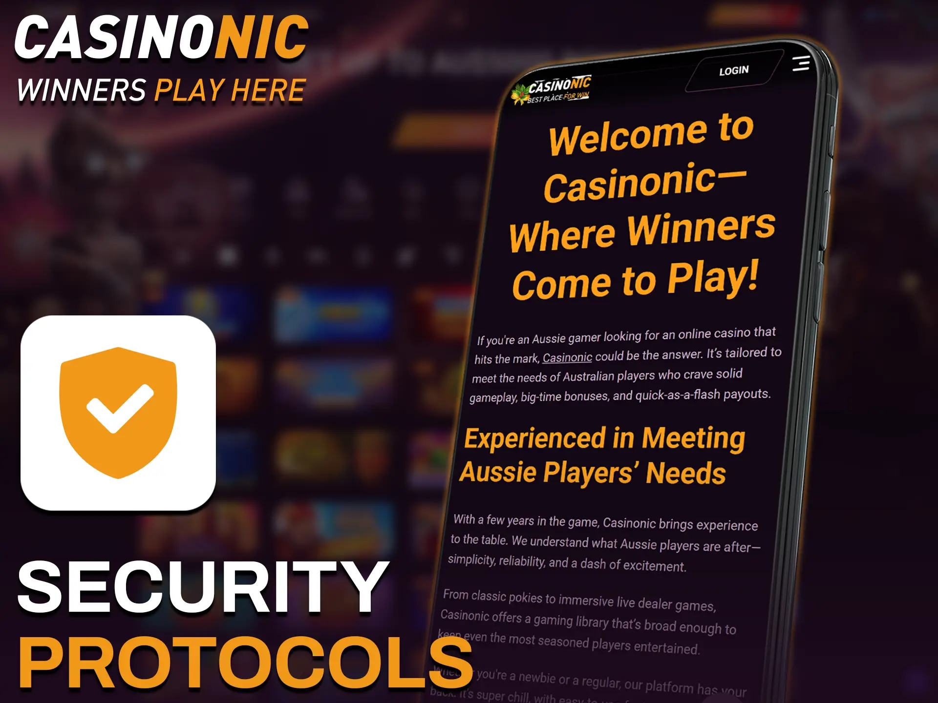 The Casinonic app for Android uses TLS encryption, secure gateways and 2FA to protect your data.