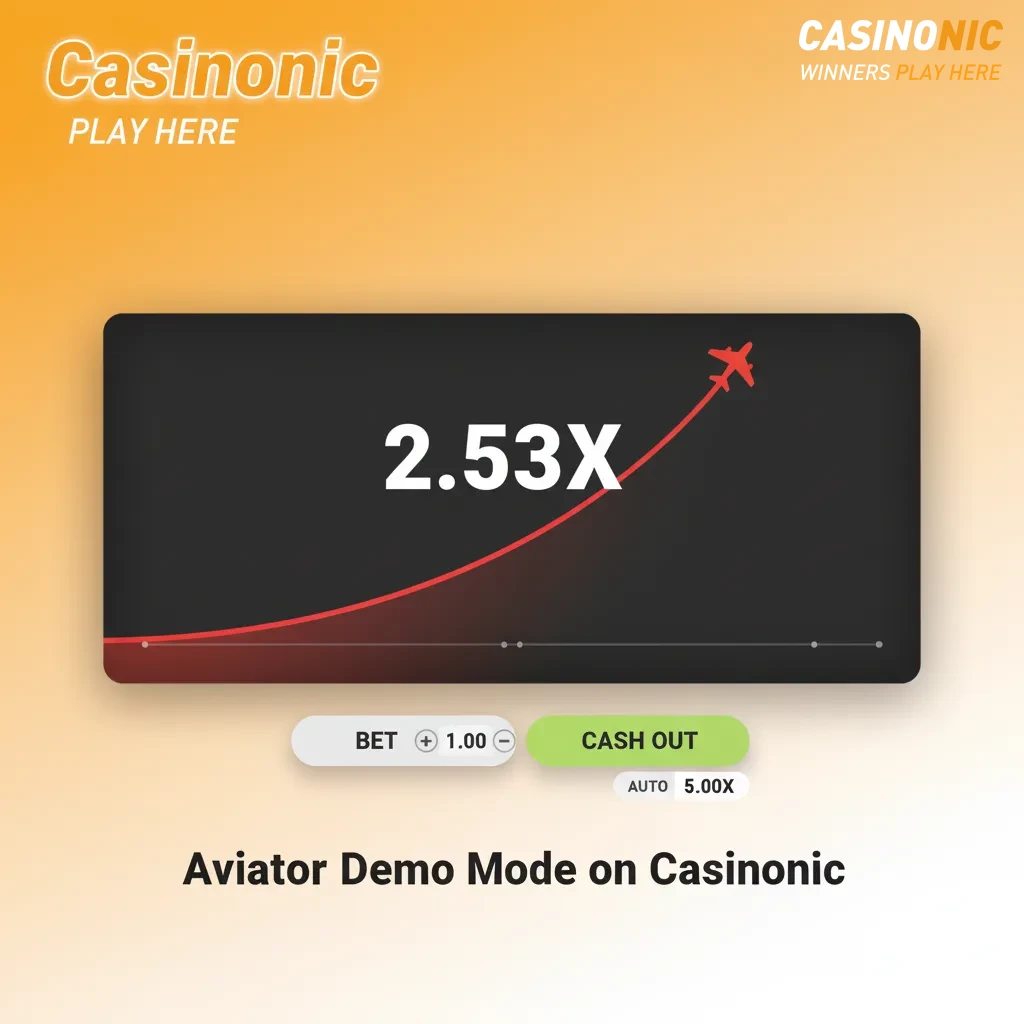 Casinonic Aviator demo mode: practice with virtual funds, multipliers, Auto Bet and Auto Cash Out to time cash-outs.