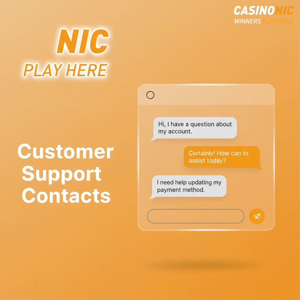 Customer support: 24/7 live chat via Help icon, email support@casinonic.com, Help Centre guides at casinonic.com