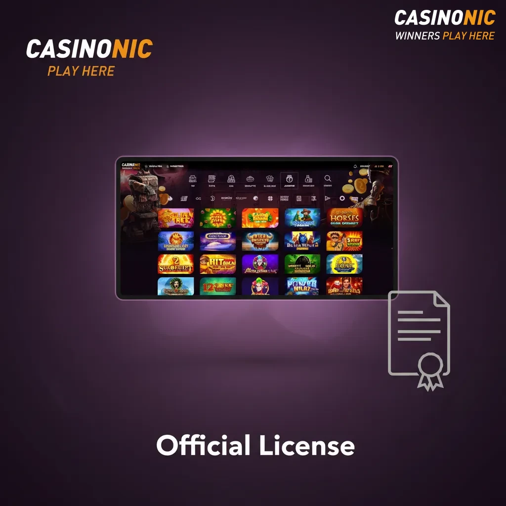 Casinonic footer showing Curaçao eGaming remote gaming license badge, signaling fairness, secure funds, and responsible play.