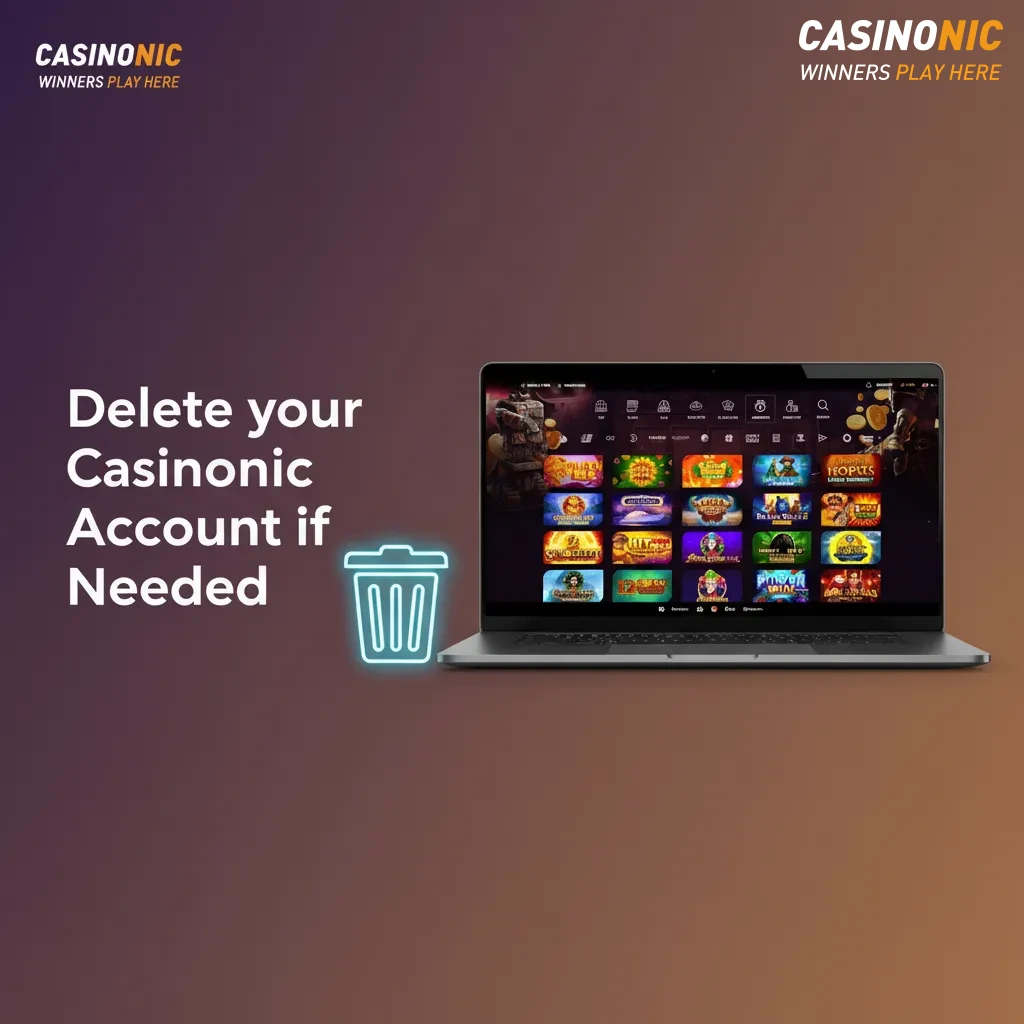 How to delete your Casinonic account: contact support, verify ID, request closure or self-exclusion, withdraw balance.
