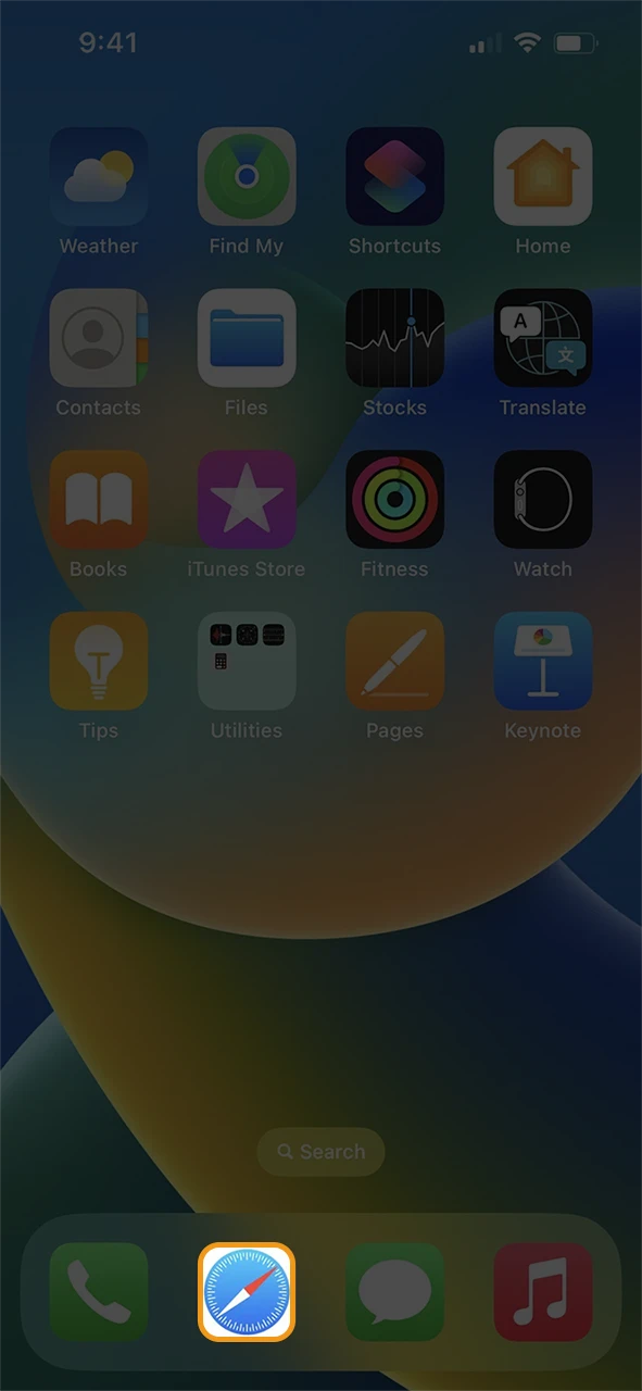 Open Safari on your iOS device to install the Casinonic app.