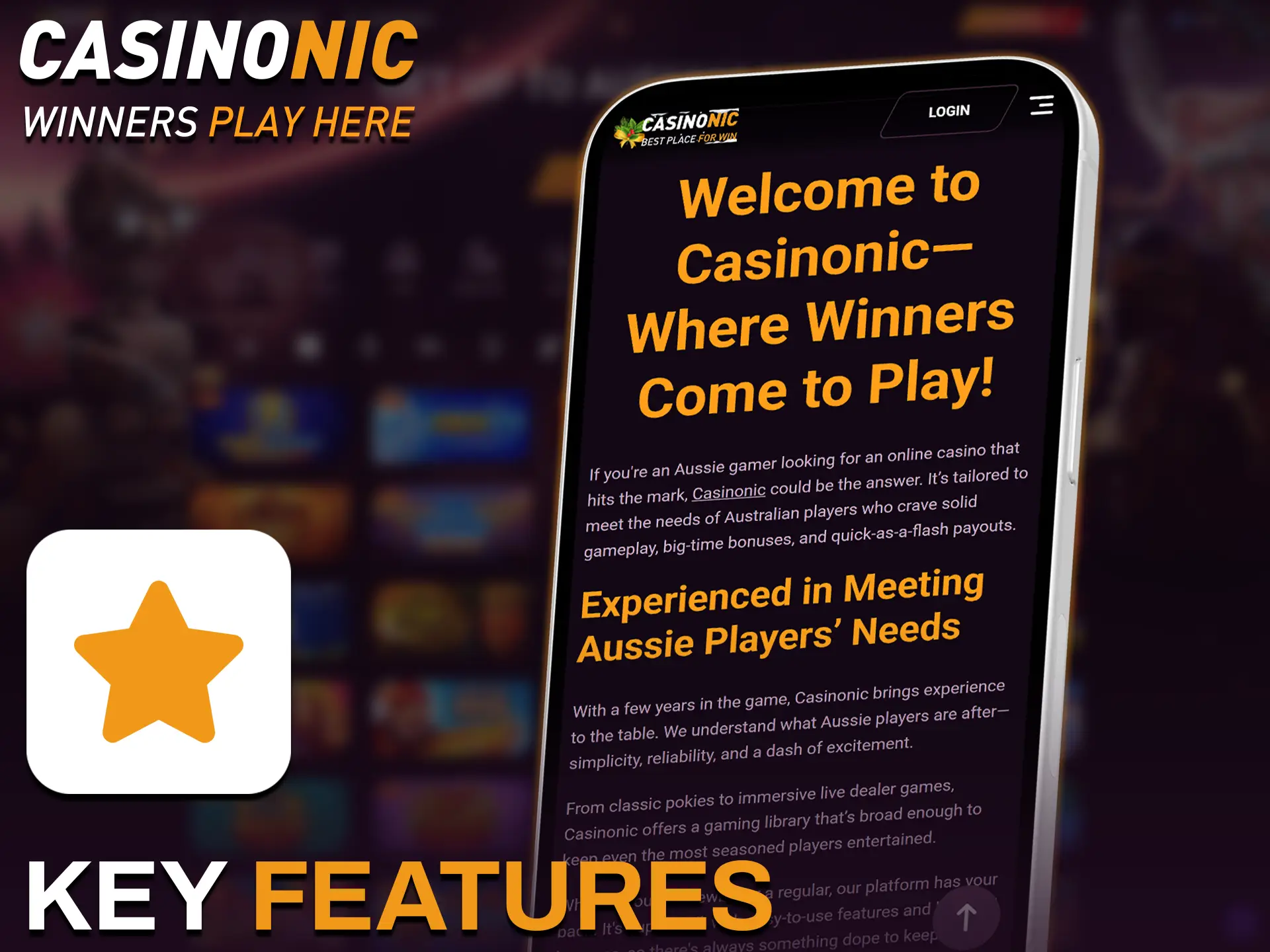 Discover all the benefits of the Casinonic app for iOS.