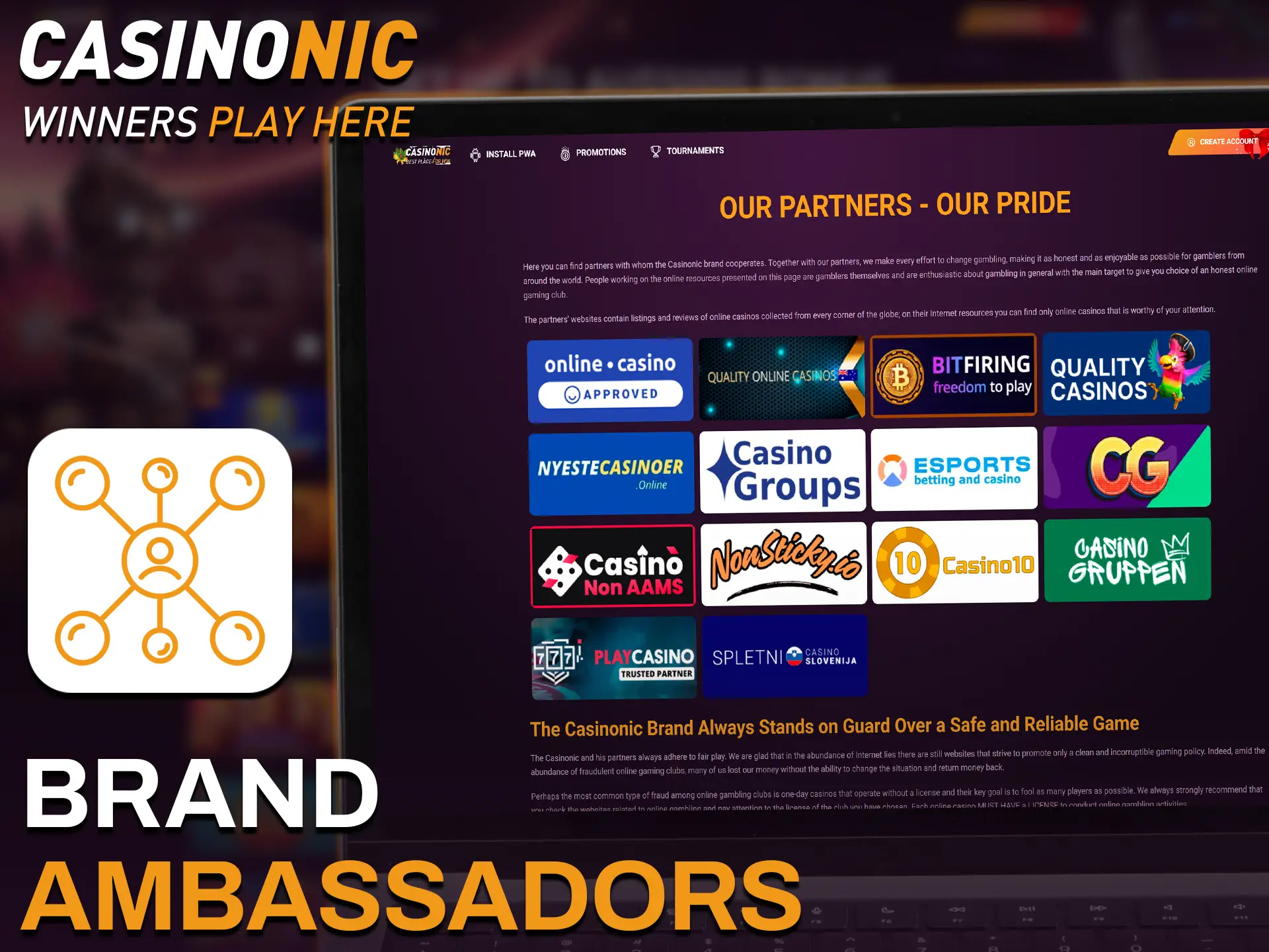 Find out about Casinonic's partners and collaborations on the news page.