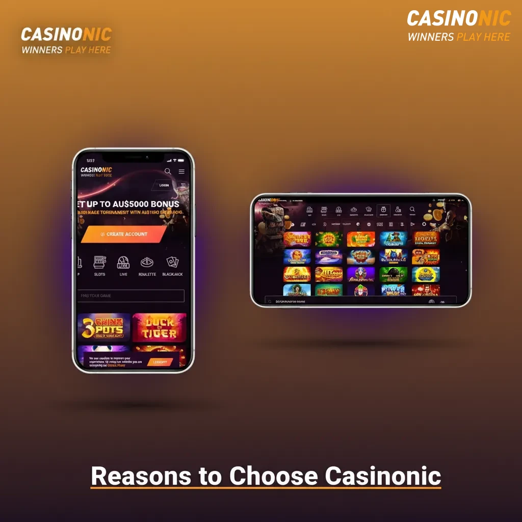Reasons to choose Casinonic: local banking, fair odds, fast KYC and payouts, huge game catalog, mobile UX, 24/7 live chat.