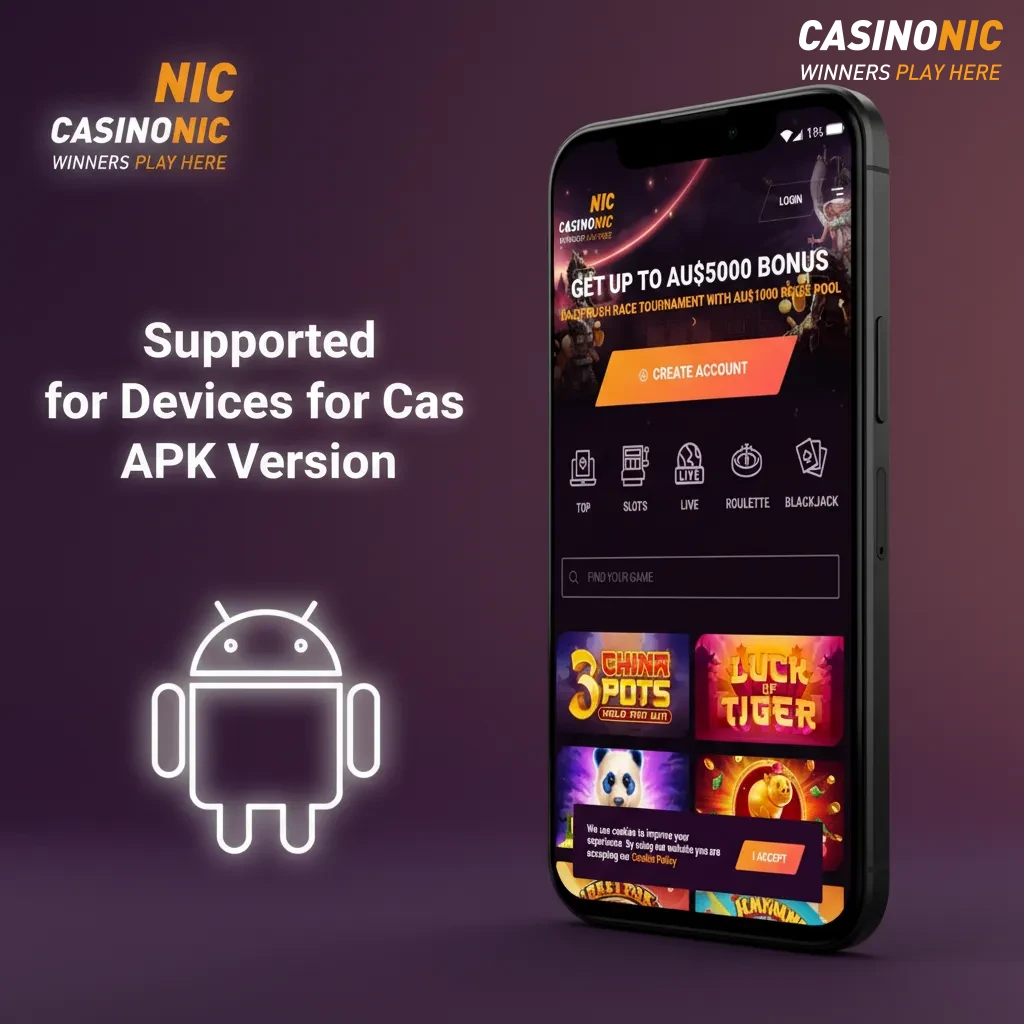 Table of supported Android devices for Casinonic APK; recent models run faster. Samsung S24, Pixel 8, OnePlus 12, Xiaomi 14.