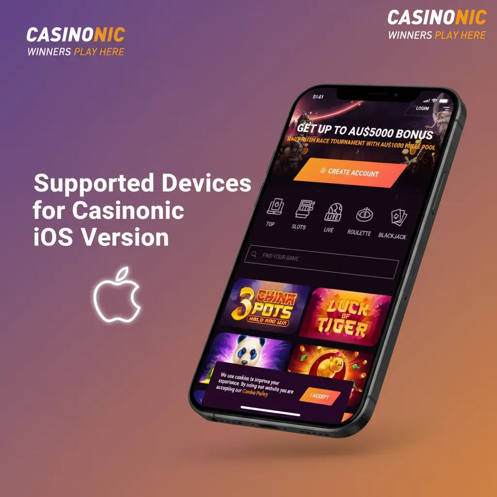 Casinonic iOS PWA support: iPhones 12–15, SE 2/3; iPad Pro, Air M1/M2, 10th gen, mini 6. Latest Safari; best on A16/A17.