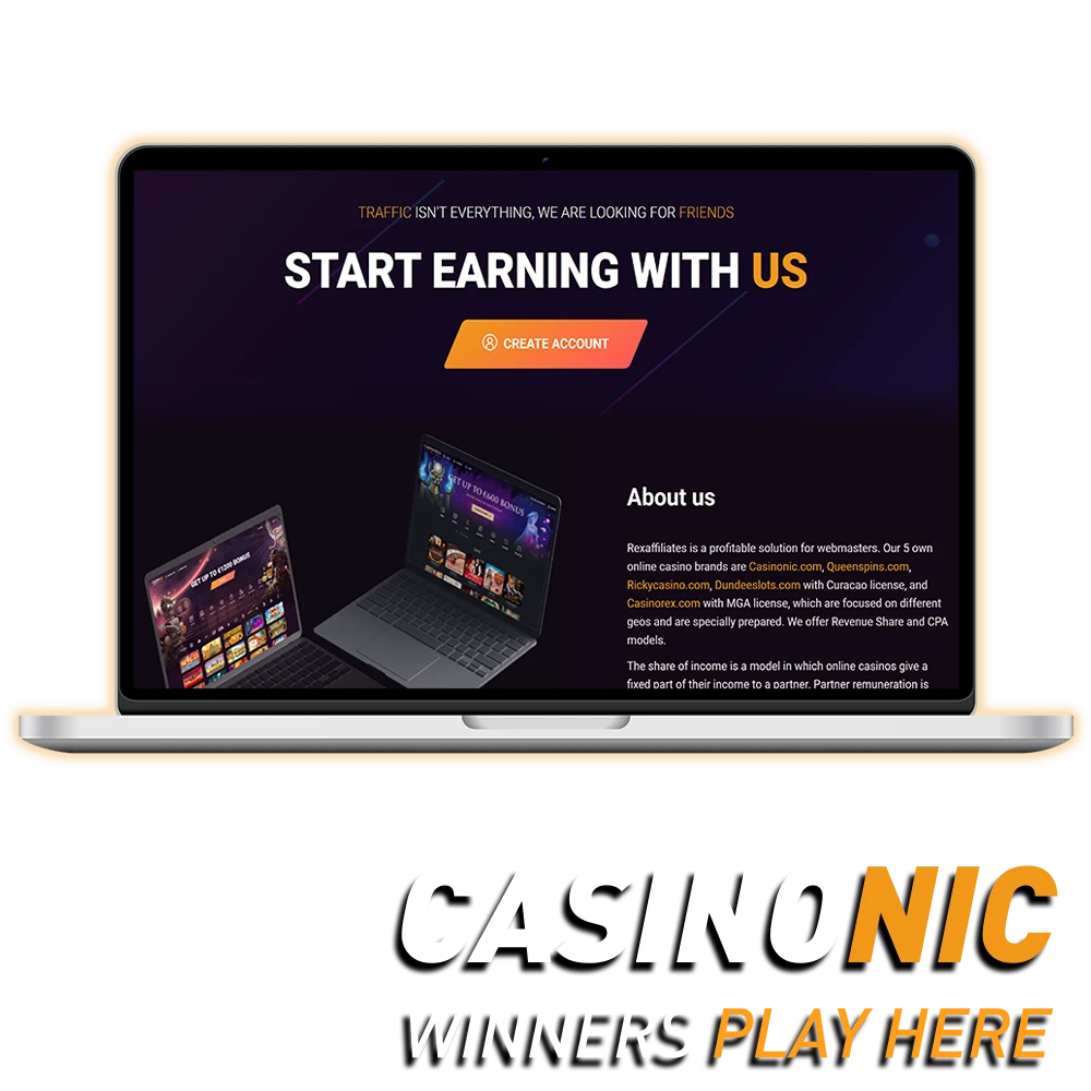 Join the Casinonic affiliate program to receive AUD commissions and professional support.