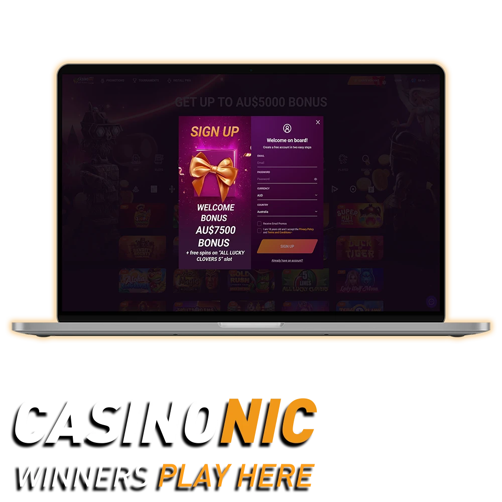 Simply register at Casinonic to start playing.