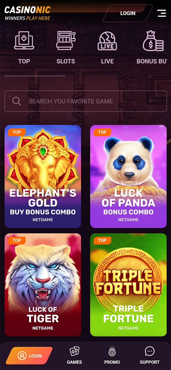 Pick a game and start playing at Casinonic casino for fun.