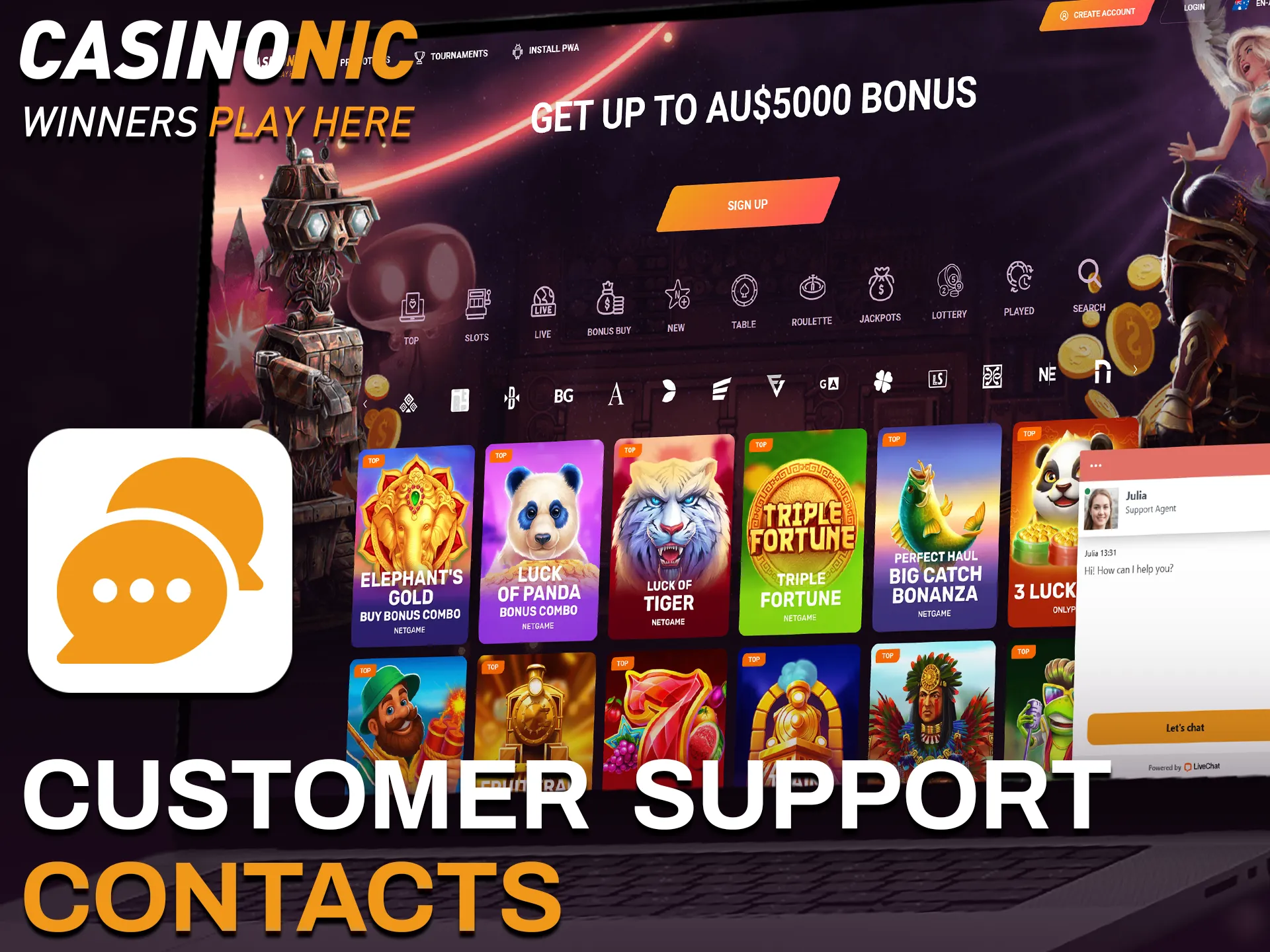 Contact the official Casinonic customer support for any payment assistance.