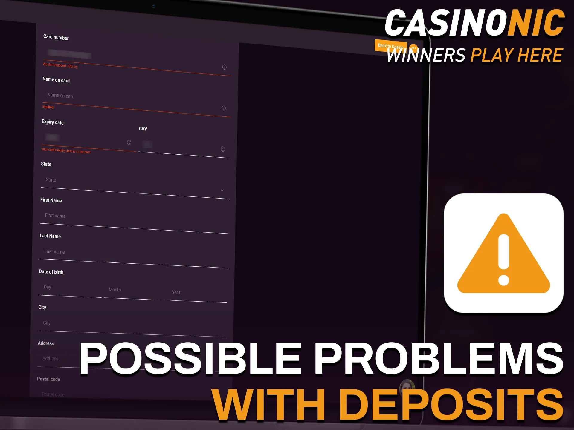 Learn how to fix any possible problems with deposits at Casinonic.