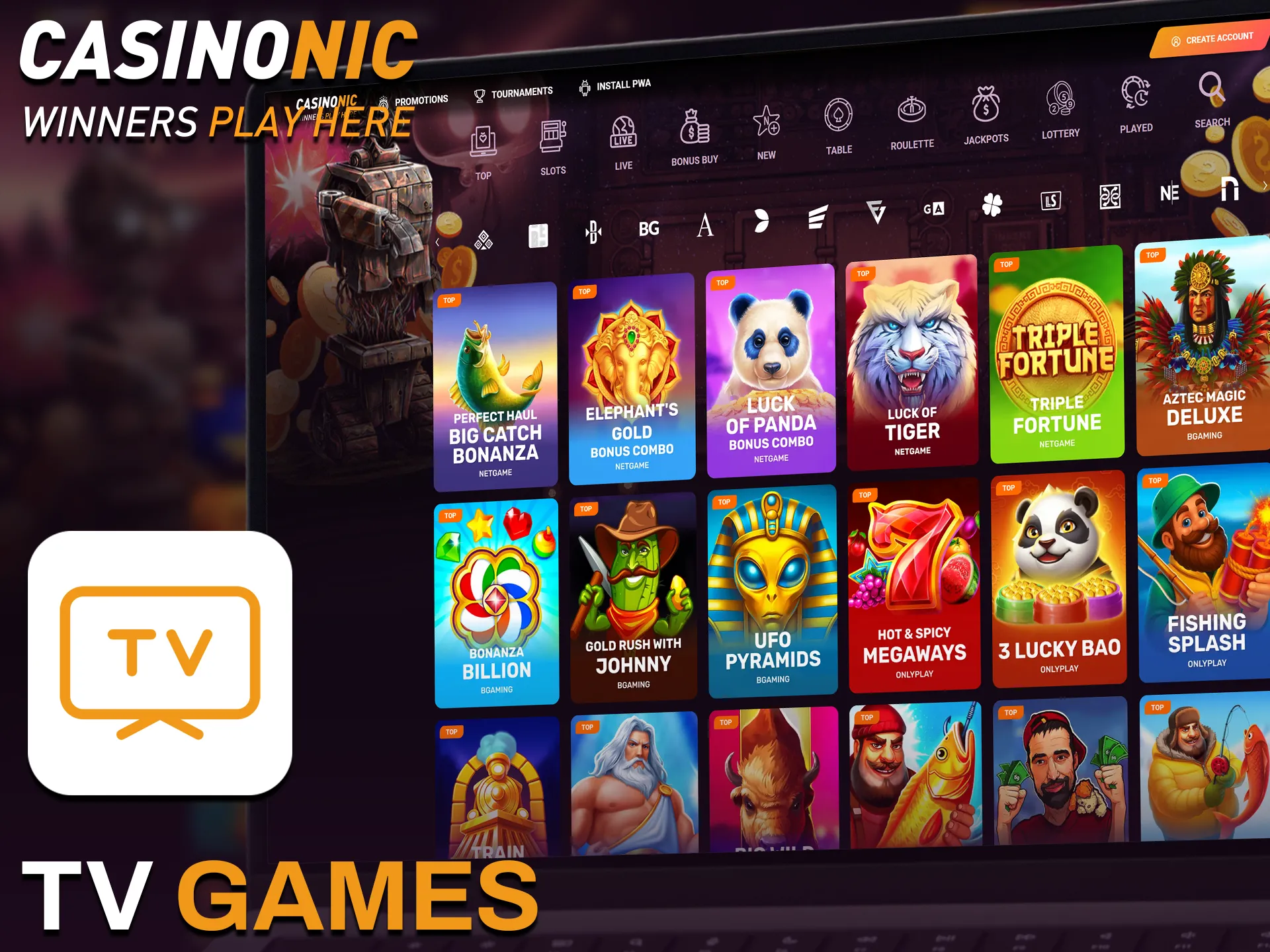 Experience interactive TV games available in the Casinonic live casino section.