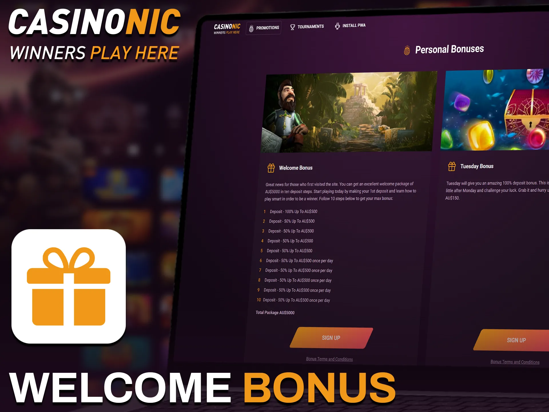 Claim your official Casinonic welcome bonus to play live dealer games.