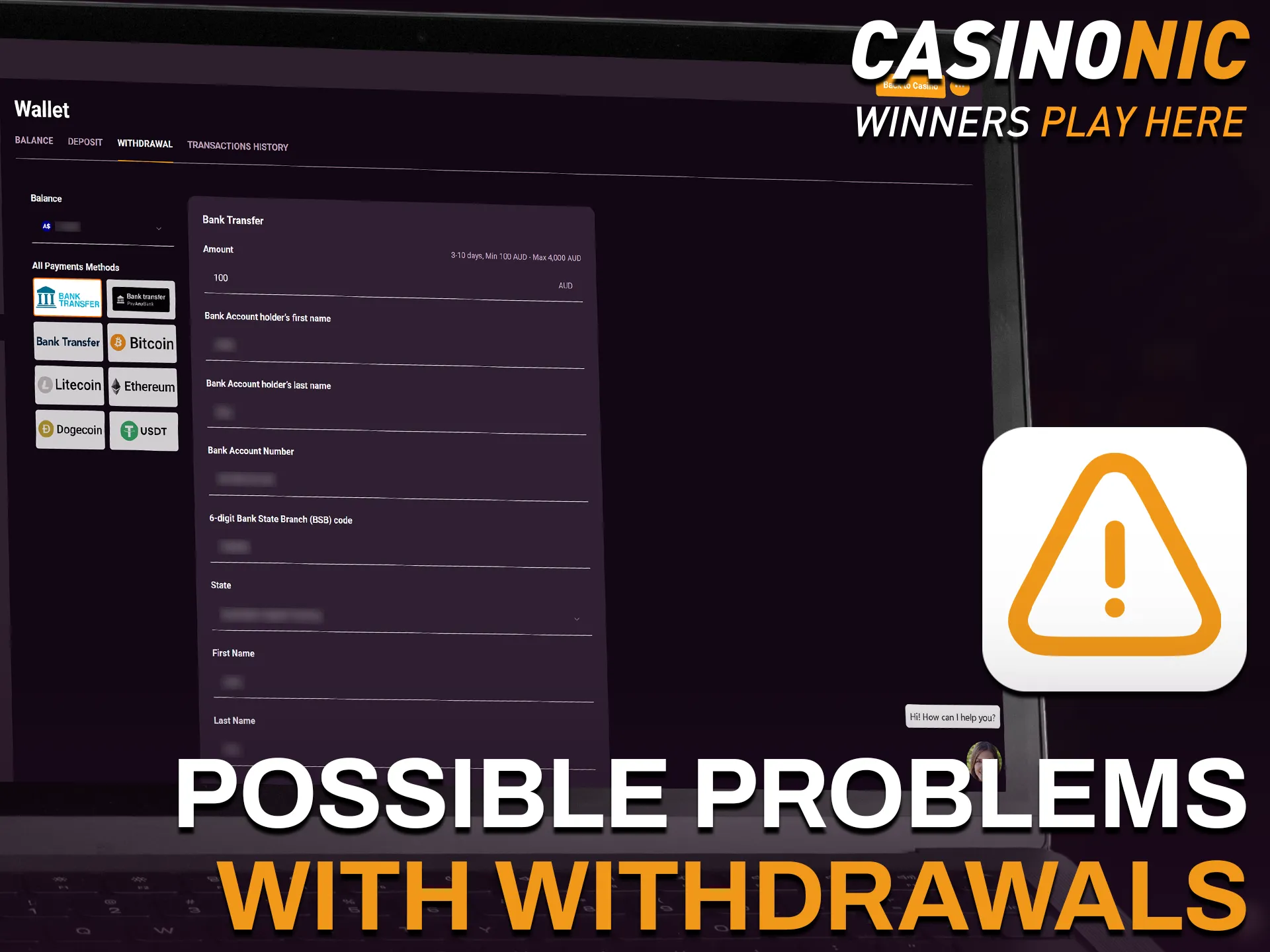 Resolve any possible problems with Casinonic withdrawals using our helpful guide.
