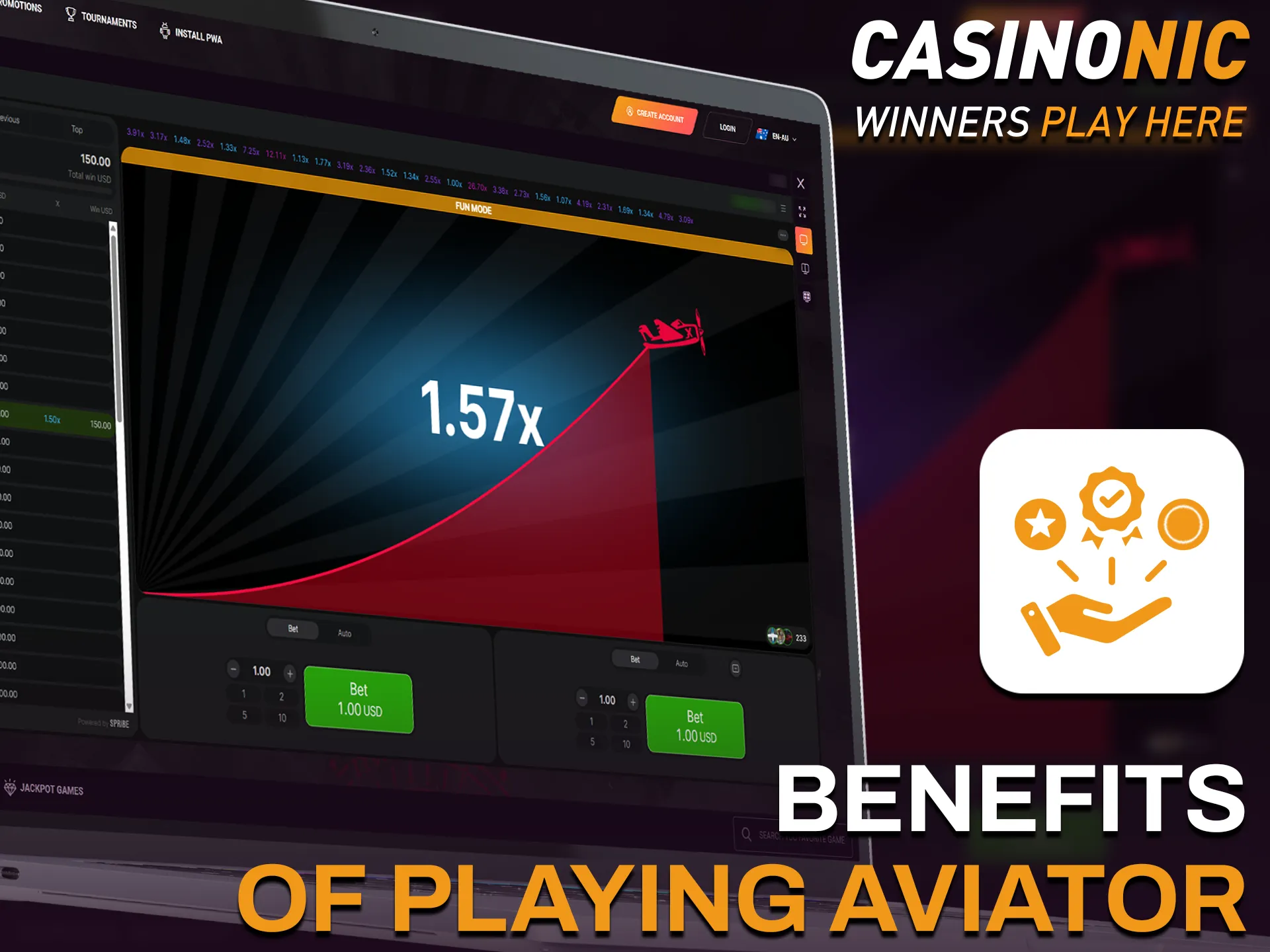 Discover the unique benefits of playing Casinonic Aviator online in Australia.