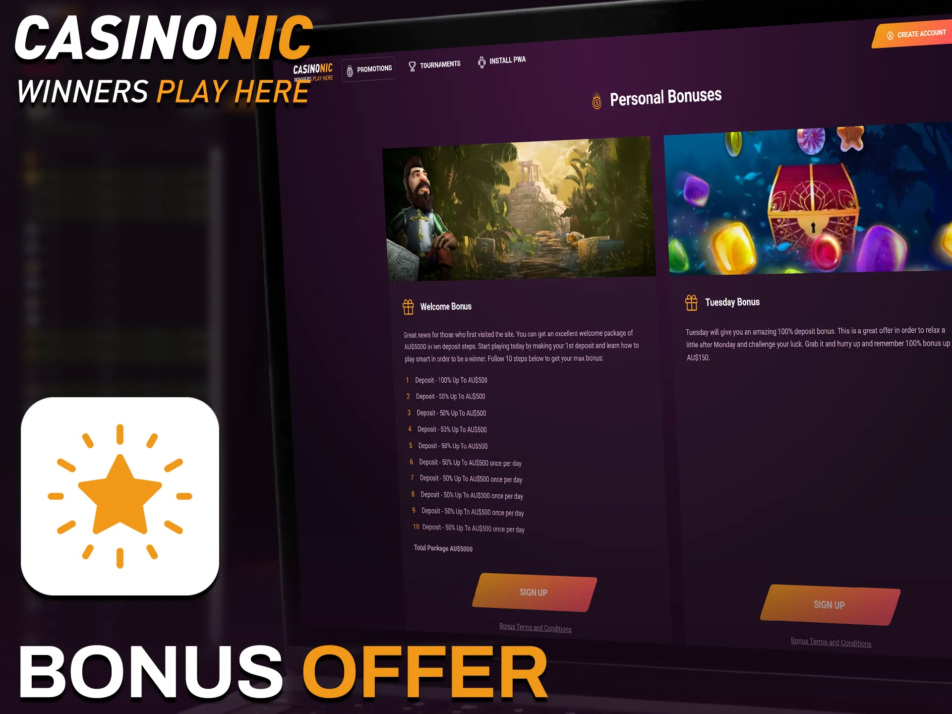 Claim the official Casinonic Aviator bonus offer to boost your winnings.